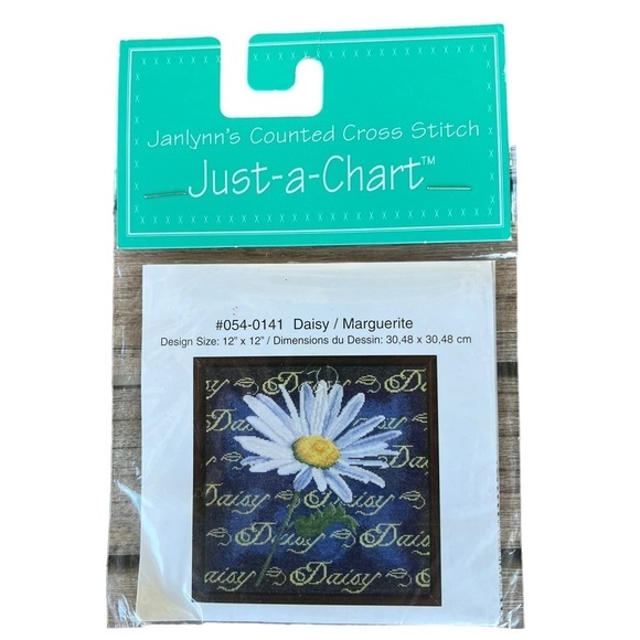 Janlynn’s Counted Cross Stitch Just-A-Chart #054-0141 Daisy 12” x 12” NIP - Picture 1 of 5